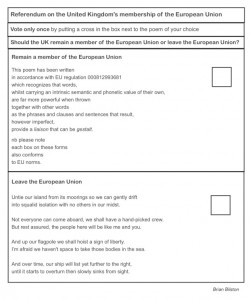 Poem on a EU ballot paper